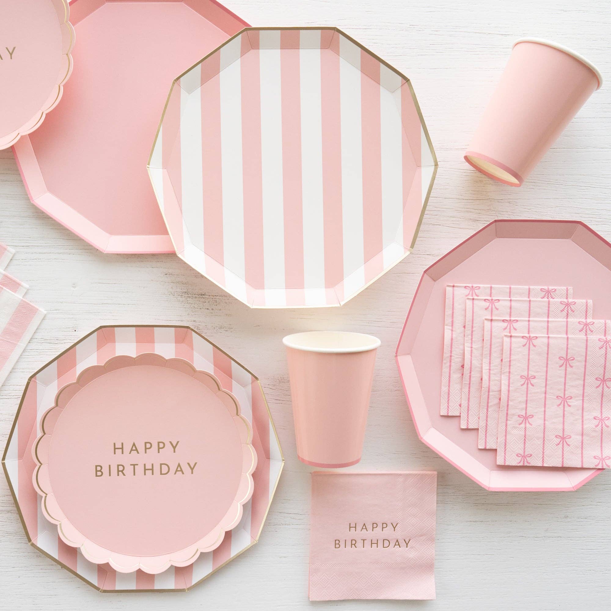 Stripe Pink Plates