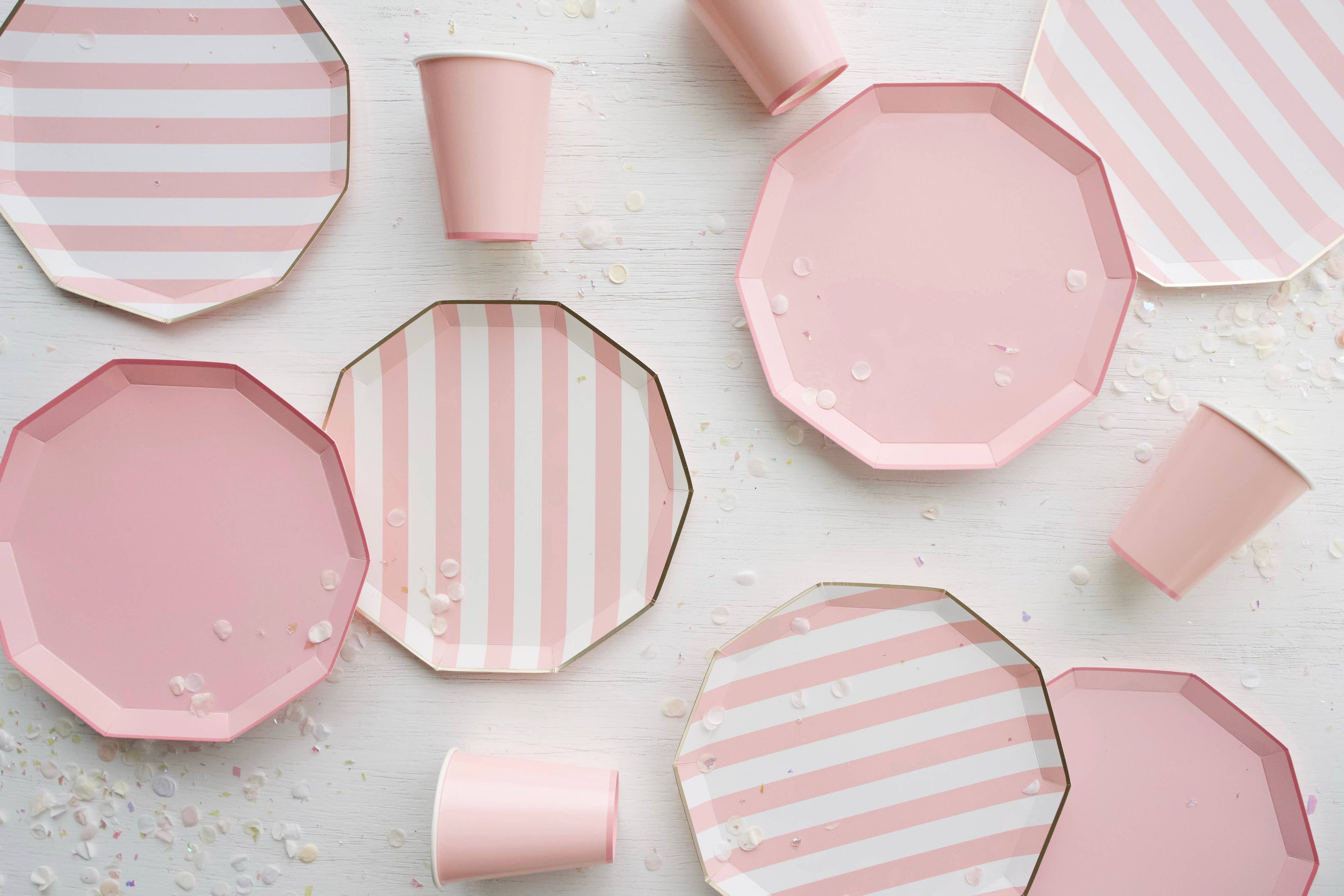 Stripe Pink Plates