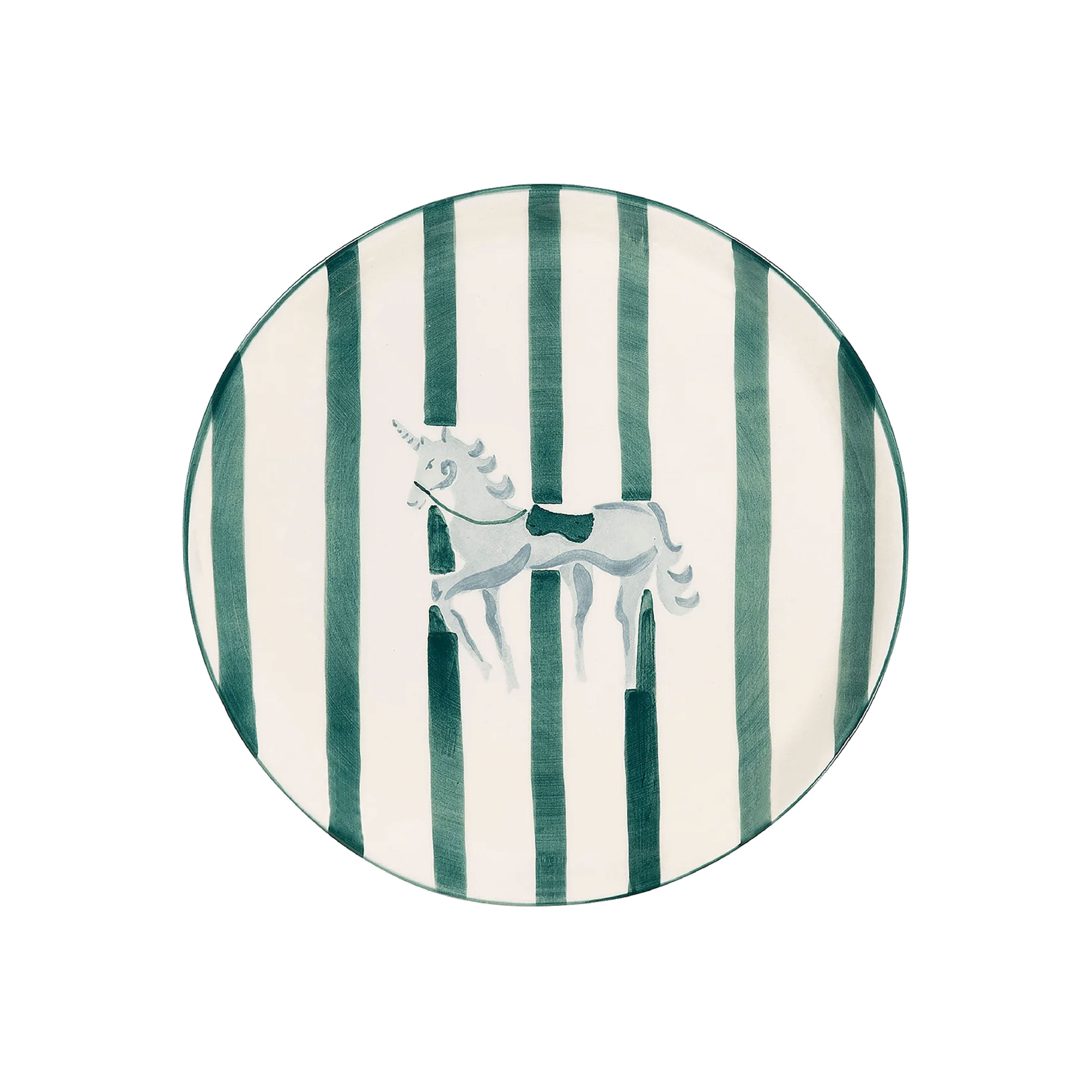 Ceramic Striped Pegasus Cake Platter