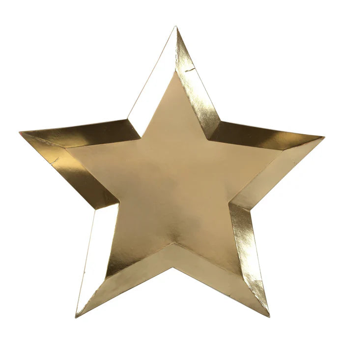 Gold Foil Star Plates, Set of 8