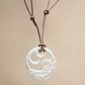 Bone pendant necklace - Peacock Feather