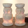 Hand Carved Soapstone Owl Aromatic Oil Warmers (Pair) - Lucky Owls