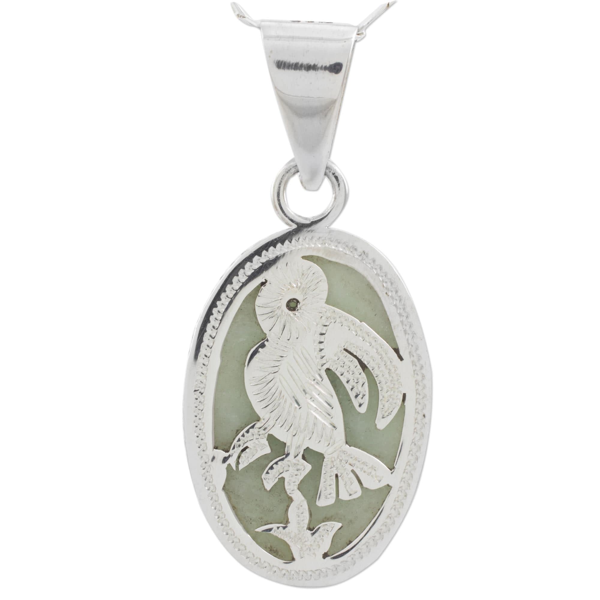 Artisan Crafted Green Jade Reversible Necklace - Green Toucan