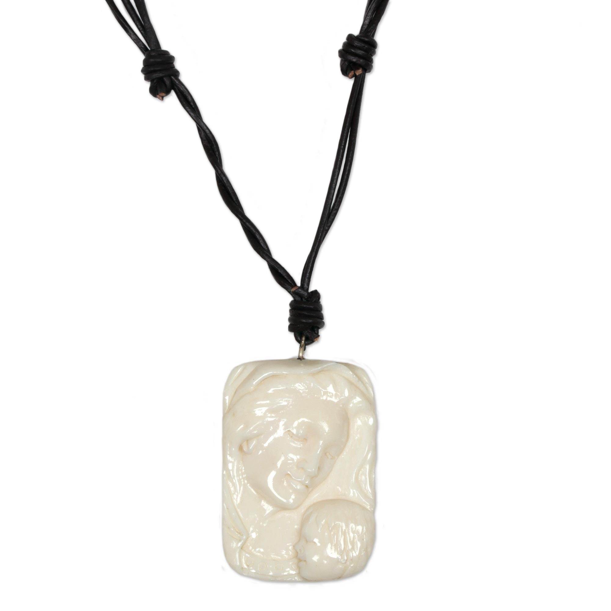 Artisan Crafted Virgin Mary Medallion Necklace - Loving Virgin Mary