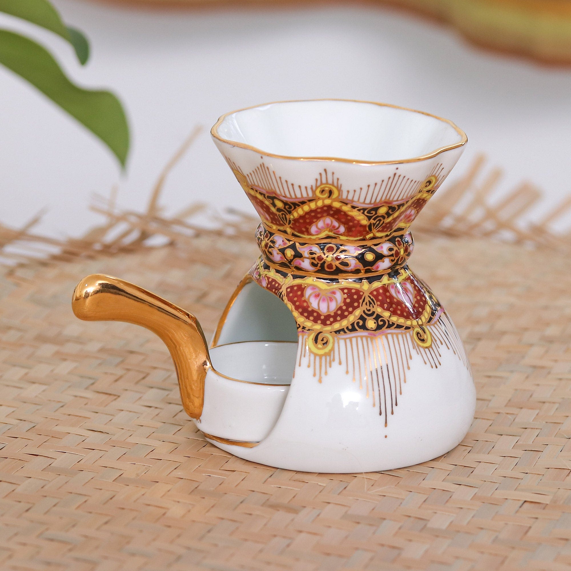 Benjarong Porcelain Oil Warmer Handmade in Thailand - Thai Luxury