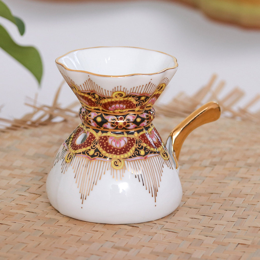 Benjarong Porcelain Oil Warmer Handmade in Thailand - Thai Luxury