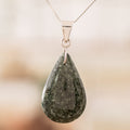 925 Silver Green & Black Jade Double-Sided Pendant Necklace - Dual-Color Shadow