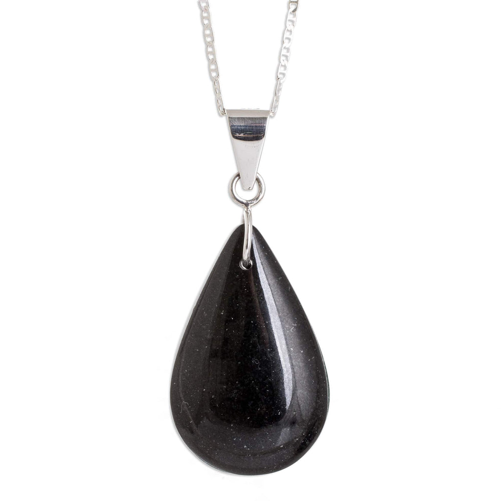 925 Silver Green & Black Jade Double-Sided Pendant Necklace - Dual-Color Shadow