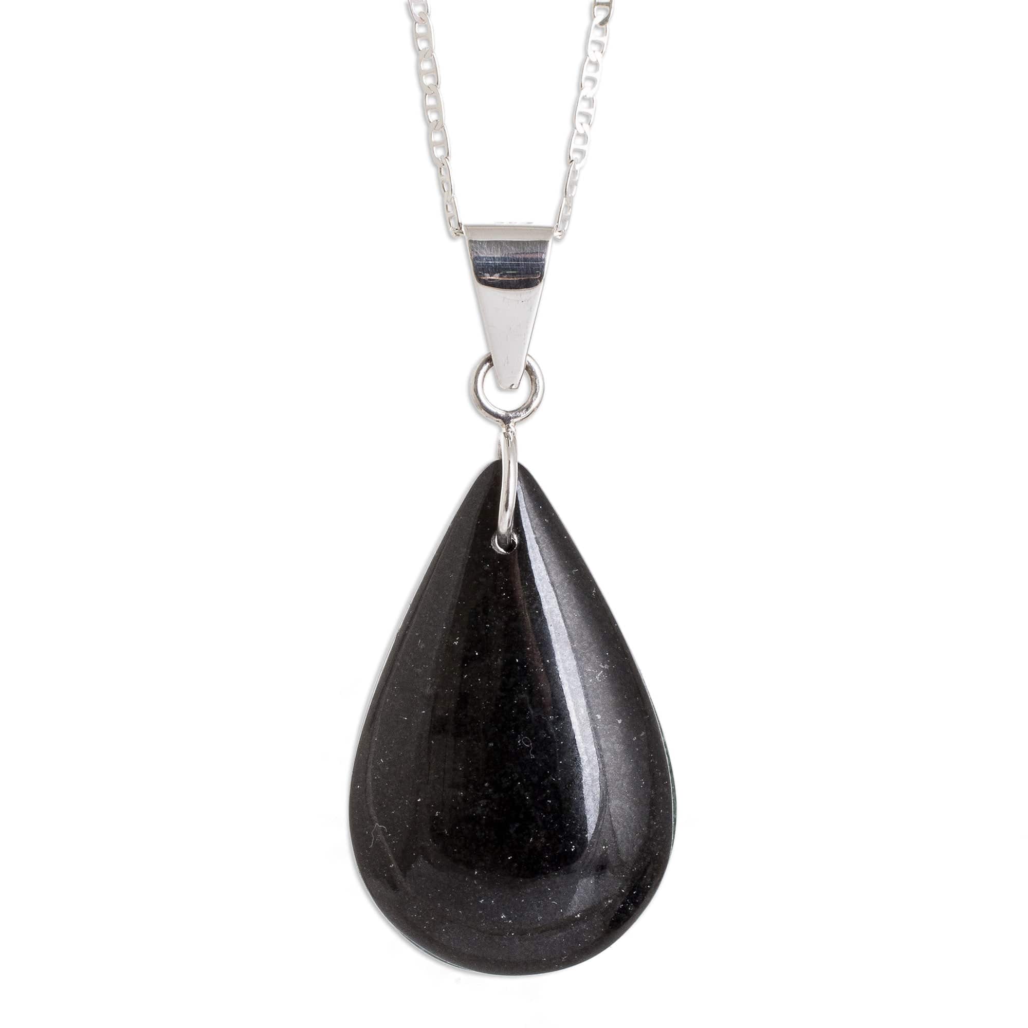 925 Silver Green & Black Jade Double-Sided Pendant Necklace - Dual-Color Shadow